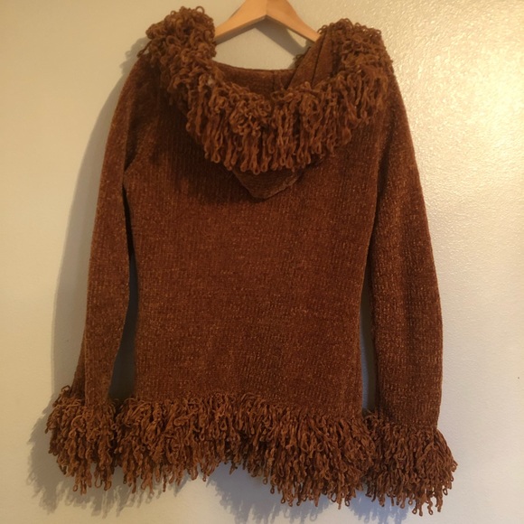 Halukoko Shaggy Honey Brown Coat Size M - Picture 3 of 5